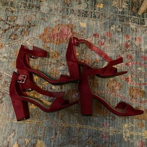 5.5 Burgundy wine red sandals with block heel COMFORTABLE shoes
